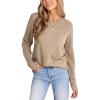 CUPSHE Womens Sweaters Casual Long Sleeve Pullover Sweaters Crewneck Soft Knit Jumper Top(Khaki)