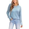 CUPSHE Womens Sweaters Casual Long Sleeve Pullover Sweaters Crewneck Soft Knit Jumper Top(Light Blue)