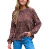 CUPSHE Womens Sweaters Rainbow Pom Casual Long Sleeve Ribbed Knit Pullover Sweater Tops(Brown)