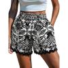CUPSHE Women’s Swim Cover Up Shorts Wide Leg Casual Swimsuit Coverup Beach Shorts with Side Pockets(Black)