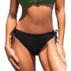 CUPSHE Womens Swimsuit Bikini Bottom Reversible Color Block Low Rise Side Strappy Self Tie(Dark Green/Black)