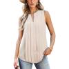 CUPSHE Womens Top Lace Split Neck Sleeveless Shirts Dressy Tank Coverup 2025 Fashion Blouse Summer Casual(Beige)