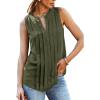 CUPSHE Womens Top Lace Split Neck Sleeveless Shirts Dressy Tank Coverup 2025 Fashion Blouse Summer Casual(Green)