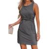 CUPSHE Women’s Twisted Tank Dress Sleeveless Crew Neck Dresses Casual Summer(Dark Grey)