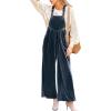 CUPSHE Womens Velvet Maxi Jumpsuit Dressy Square Neck Sleeveless Wide Leg One Piece Overall Casual Pockets Fall Formal Romper(Navy Blue)