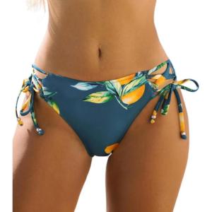 CUPSHE Women Swimsuit Bikini Bottom String Cheeky Side Tie Low Rise Bathing Suit(Indigo Blue)