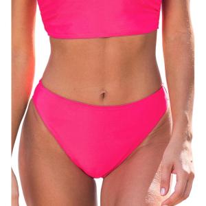 CUPSHE Women’s Bikini Bottom Separate Mid Rise Full Coverage Swimsuit Bottom Only(Bright Pink)