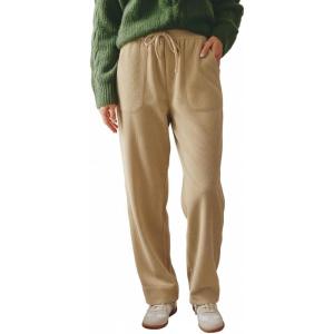 CUPSHE Womens Casual High Waist Pants Drawstring Loose Fit Fall Pants Trousers with Side Pockets(Khaki)