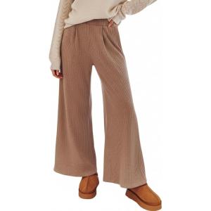 CUPSHE Womens Casual High Waist Wide Leg Pants Loose Fit Fall Pants Trousers with Side Pockets(Khaki)