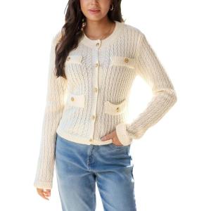 CUPSHE Women’s Open Front Cardigan Sweaters Long Sleeve 2024 Fall Knit Short Cardigan Outwear(Apricot)