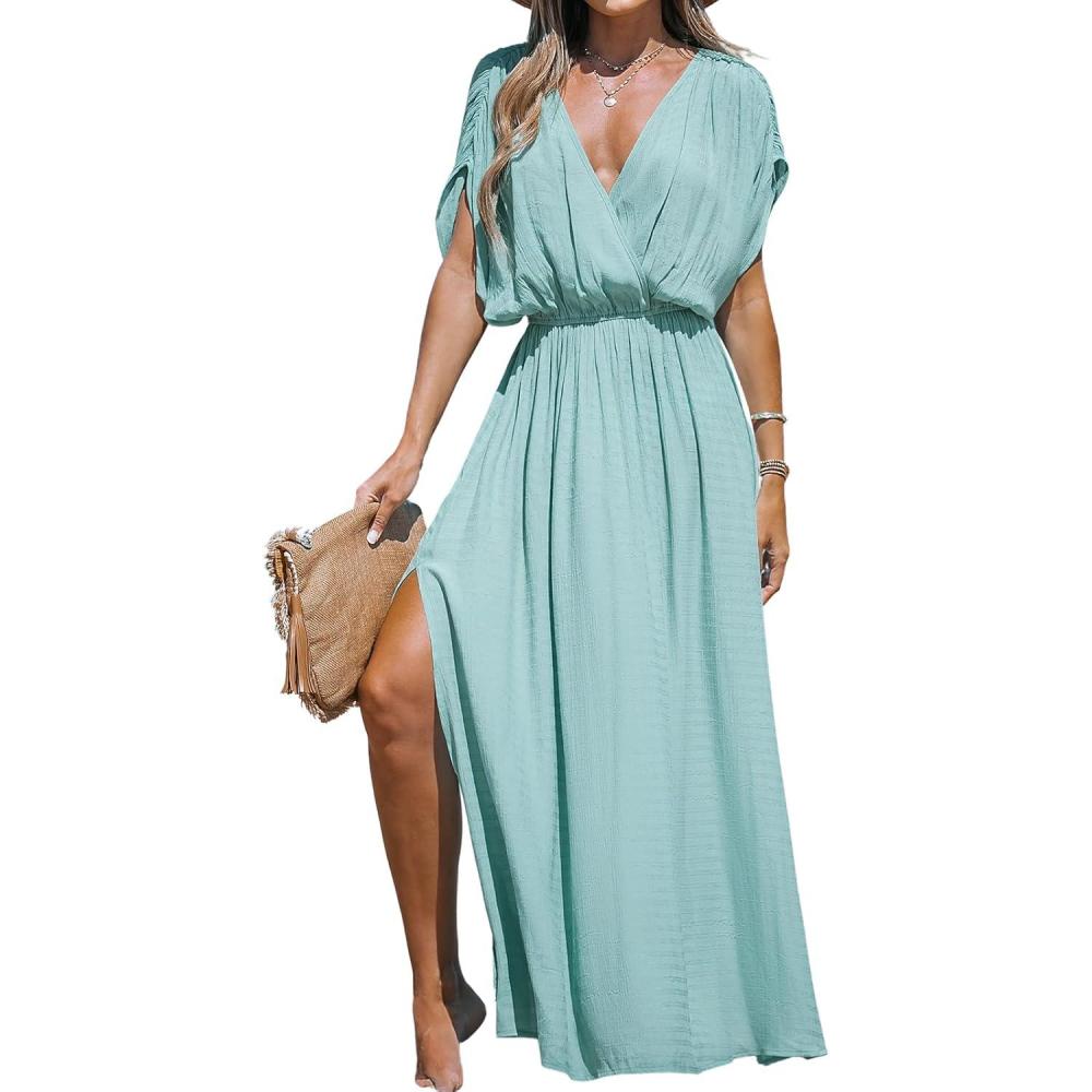 imageCUPSHE Women Bathing Suit Cover Up Swimsuit Crochet CoverUp Swimwear Beach Dress Vacation OutfitsMint