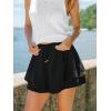 CUPSHE Beach Cover Up Shorts for Women Drawstring Waist Flowy Casual Summer Shorts Wide Leg Lounge Shorts(Black)
