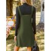 CUPSHE Casual Dresses for Women Square Neck Button Front Sleeveless Pockets A Line Mini Overall Dress(Olive Green)