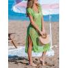 CUPSHE Crochet Cover Ups for Swimwear Women Cap Sleeve Hollow Out Swim Coverup Beach Midi Dress Spring Green, M