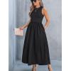 CUPSHE Formal Dress for Women 2025 Party Round Neck Knit Tank Top Cutout Sleeveless Pockets Maxi Dress(Black)