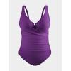 CUPSHE Plus Size One Piece Swimsuit for Women Ruched Underwire Bathing Suit Curvy Tummy Control Swimwear(Deep Purple)