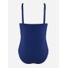 CUPSHE Plus Size One Piece Swimsuit for Women Ruched Underwire Bathing Suit Curvy Tummy Control Swimwear(Midnight Blue)