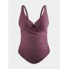 CUPSHE Plus Size One Piece Swimsuit for Women Ruched Underwire Bathing Suit Curvy Tummy Control Swimwear(Wine Red)