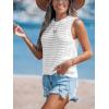 CUPSHE Summer Crochet Tank Tops for Women Sleeveless Beach Cover Up Top Casual Knit Tops Swim Cover Ups(White)