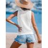 CUPSHE Summer Crochet Tank Tops for Women Sleeveless Beach Cover Up Top Casual Knit Tops Swim Cover Ups(White)
