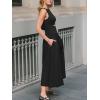 CUPSHE Summer Dress for Women 2025 Formal Sleeveless Round Neck Cutout Pockets Casual A Line Maxi Dress(Black)