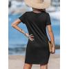 CUPSHE Summer Dresses for Women Short Sleeve Twisted Casual T Shirt Dress Beach Swimsuit Coverup(Black)