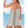 CUPSHE Summer Strap Boho Printed Cami Top Loose Casual Sleeveless Tank Top Cover-Up Top Casual Vacation(Black)