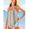 CUPSHE Summer Strap Boho Printed Cami Top Loose Casual Sleeveless Tank Top Cover-Up Top Casual Vacation(Black)
