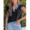 CUPSHE Summer Tank Tops for Women Dressy V Neck Sleeveless Top Sparkle Sequin Ruffled Sleeve Shirts Vacation Outfits(Black)