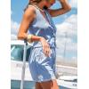 CUPSHE Women 2 Piece Lounge Set Stripes Casual Summer Tank Top Drawstring Beach Shorts Coverup Sets(Blue)