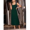 CUPSHE Women Backless Maxi Summer Dress Back Vent Square Neck Sleeveless A Line Casual Sundress Spring Semi Formal Dress(Green)