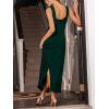 CUPSHE Women Backless Maxi Summer Dress Back Vent Square Neck Sleeveless A Line Casual Sundress Spring Semi Formal Dress(Green)