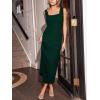 CUPSHE Women Backless Maxi Summer Dress Back Vent Square Neck Sleeveless A Line Casual Sundress Spring Semi Formal Dress(Green)