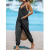 CUPSHE Women Casual Adjustable Cami Straps Overalls Summer V-Neck Joggers(Black)