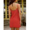 CUPSHE Women Crochet Swimsuit Cover Ups Hollow Out Sleeveless Mini Beach Coverup Dresses(Red)