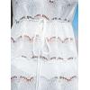 CUPSHE Women Crochet V-Neck Drawstring Cover-Up Dress Sleeveless V Neck Cover Up Summer(White)