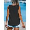 CUPSHE Women Eyelet Tops V Neck Embroidered Jersey Tank Lace Cutout Blouses Tee Sleeveless Shirt Casual(Black)