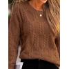 CUPSHE Women Fall Sweater Cable Knit Long Sleeve Crewneck Casual Winter Cozy Pullover Tops Rust, S