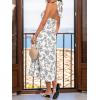 CUPSHE Women Halter Floral Summer Dresses Plunge V Backless Sleeveless Casual Vacation Dress Beach Holiday Midi Sundress(Black)