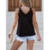 CUPSHE Women Lace Trim Tank Tops V Neck Sleeveless Relaxed Blouse Summer Casual Loose Dressy Cami Top(Black)