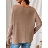 CUPSHE Women Long Sleeve Off The Shoulder Knitted Tops Casual Loose Fit Solid Blouses(Taupe)