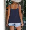 CUPSHE Women Loose Fit Casual Flowy Tank Tops Cami V Neck Sleeveless Tshirts(Blue)