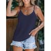 CUPSHE Women Loose Fit Casual Flowy Tank Tops Cami V Neck Sleeveless Tshirts(Blue)