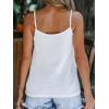 CUPSHE Women Loose Fit Casual Flowy Tank Tops Cami V Neck Sleeveless Tshirts(White)