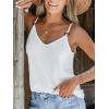 CUPSHE Women Loose Fit Casual Flowy Tank Tops Cami V Neck Sleeveless Tshirts(White)