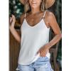 CUPSHE Women Loose Fit Casual Flowy Tank Tops Cami V Neck Sleeveless Tshirts(White)