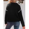 CUPSHE Women Oversized Sweater Drop Shoulder Contrast Long Sleeve Knit Top Casual Lightweight Pullover Fall Sweaters(Black)