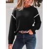 CUPSHE Women Oversized Sweater Drop Shoulder Contrast Long Sleeve Knit Top Casual Lightweight Pullover Fall Sweaters(Black)