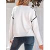 CUPSHE Women Oversized Sweater Drop Shoulder Contrast Long Sleeve Knit Top Casual Lightweight Pullover Fall Sweaters(B-white)