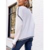 CUPSHE Women Oversized Sweater Drop Shoulder Contrast Long Sleeve Knit Top Casual Lightweight Pullover Fall Sweaters(White)